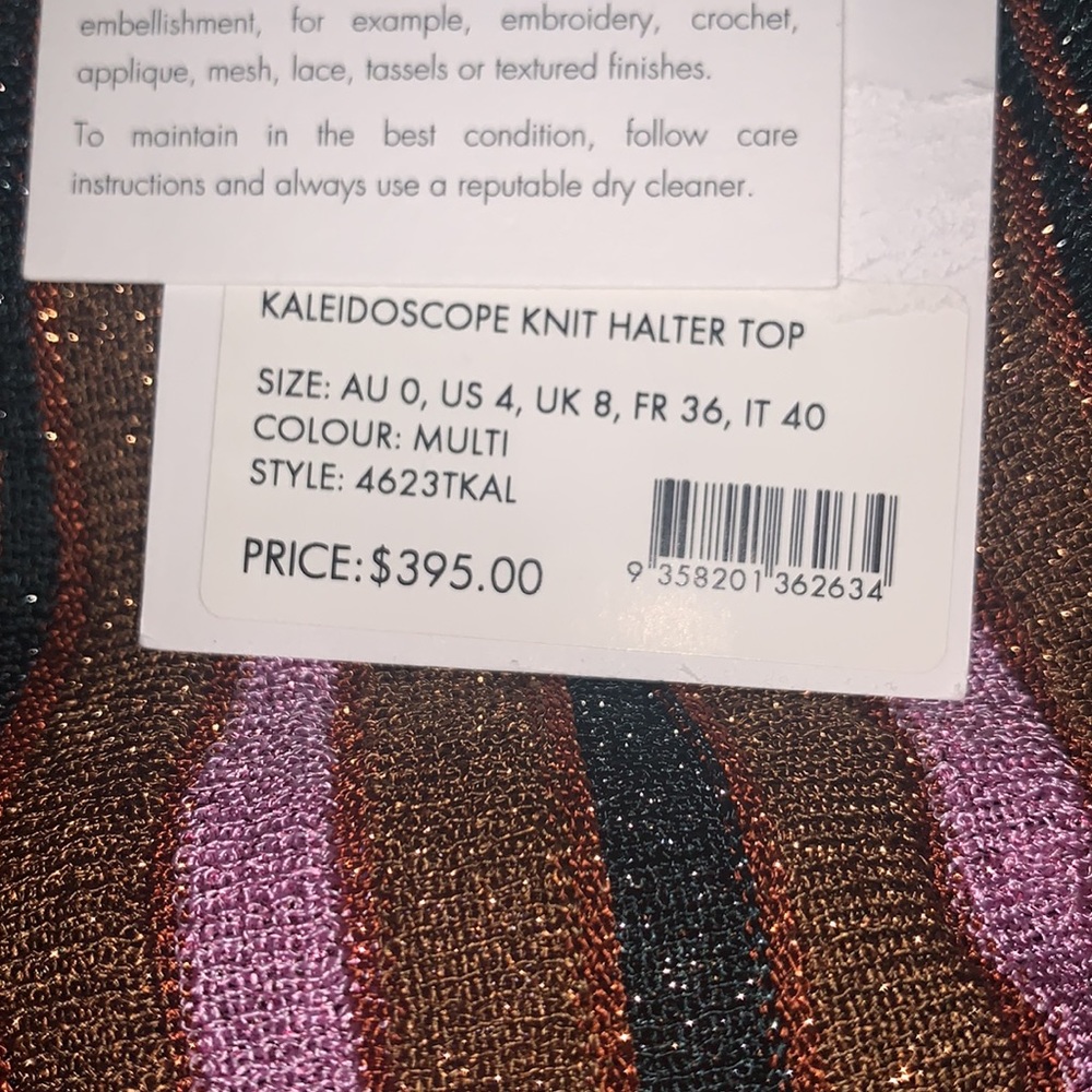 NWT Zimmerman Kaleidoscope Knit Halter Top in Size US 4 - Picture 7 of 7